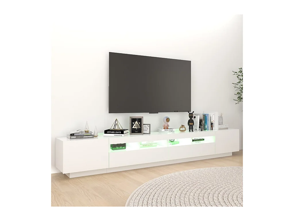 TV-Schrank mit LED-Leuchten Weiß 260x35x40cm
