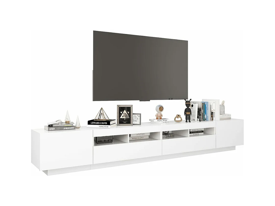 TV-Schrank mit LED-Leuchten Weiß 260x35x40cm