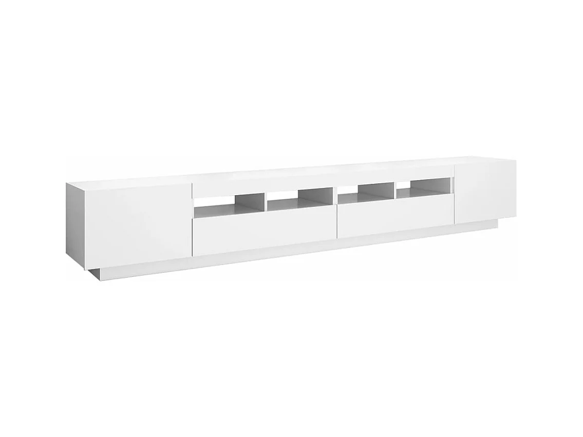 TV-Schrank mit LED-Leuchten Weiß 260x35x40cm