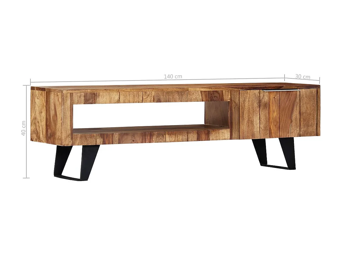 Mueble para TV madera maciza de acacia 140x30x40 cm
