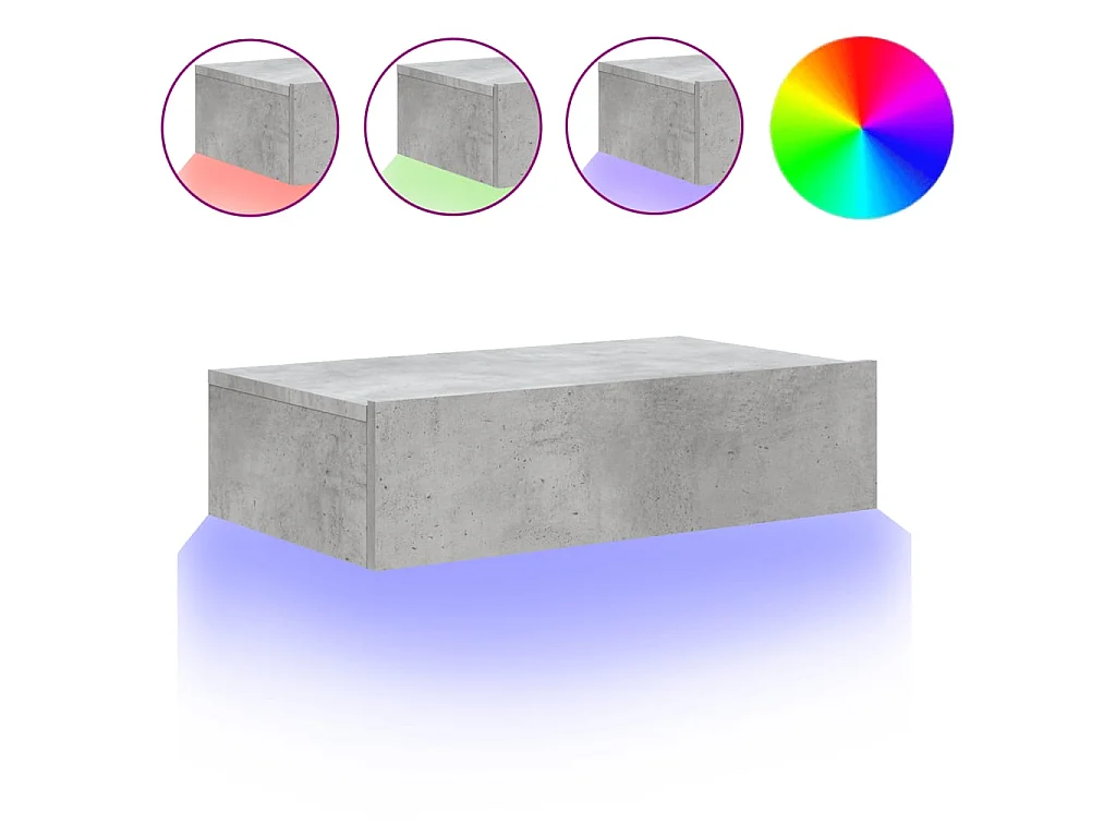 Tv-meubel met LED-verlichting 60x35x15,5 cm betongrijs