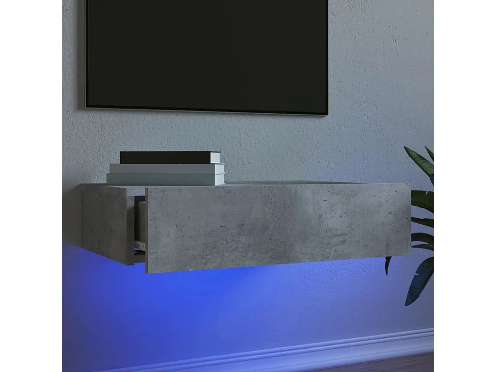 Tv-meubel met LED-verlichting 60x35x15,5 cm betongrijs