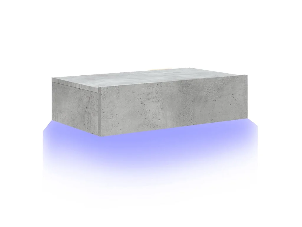 Meuble TV avec éclairage LED gris béton 60x35x15,5 cm