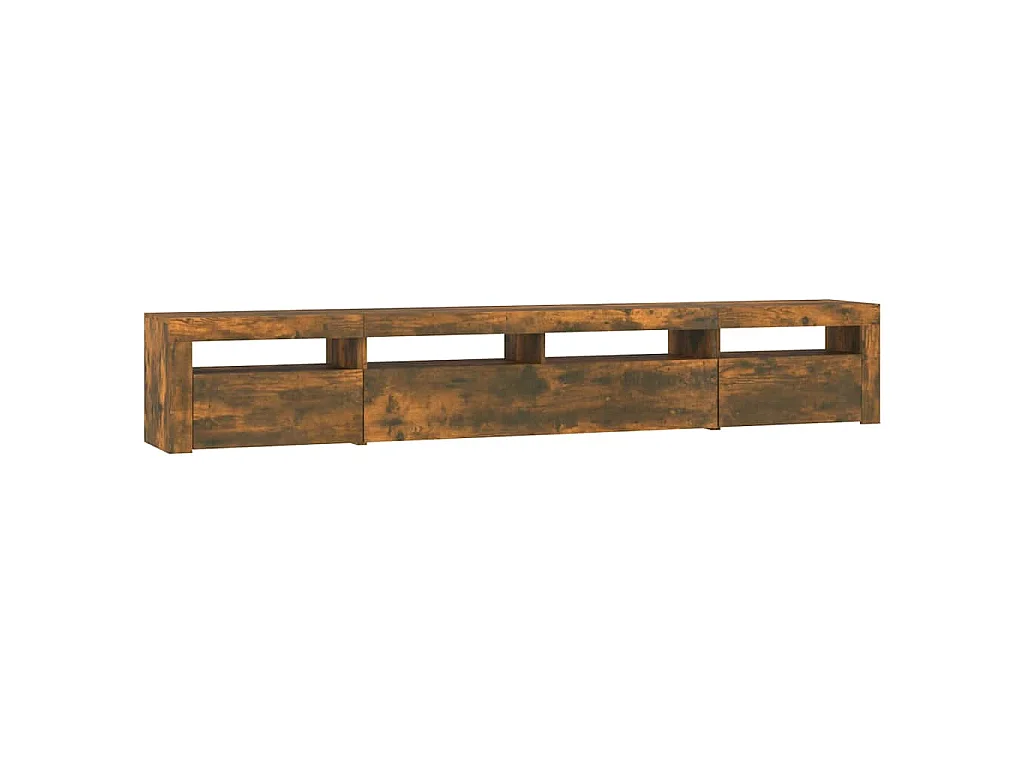 TV-Schrank mit LED-Leuchten Räuchereiche 240x35x40 cm
