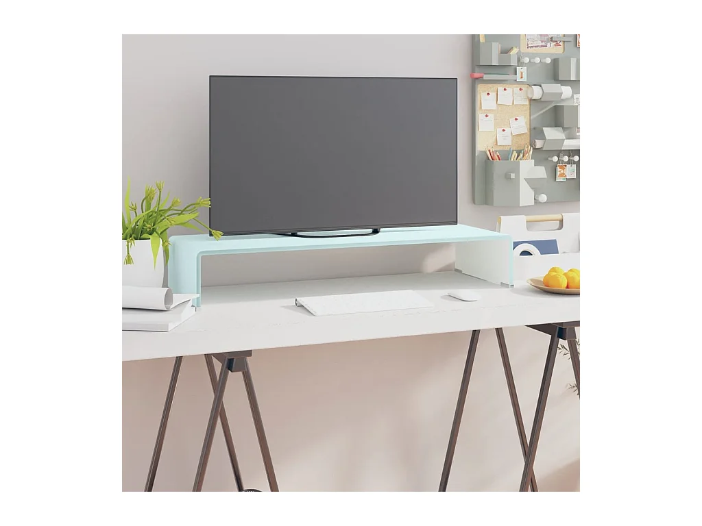 Meuble TV/Support pour moniteur 80x30x13 cm verre vert