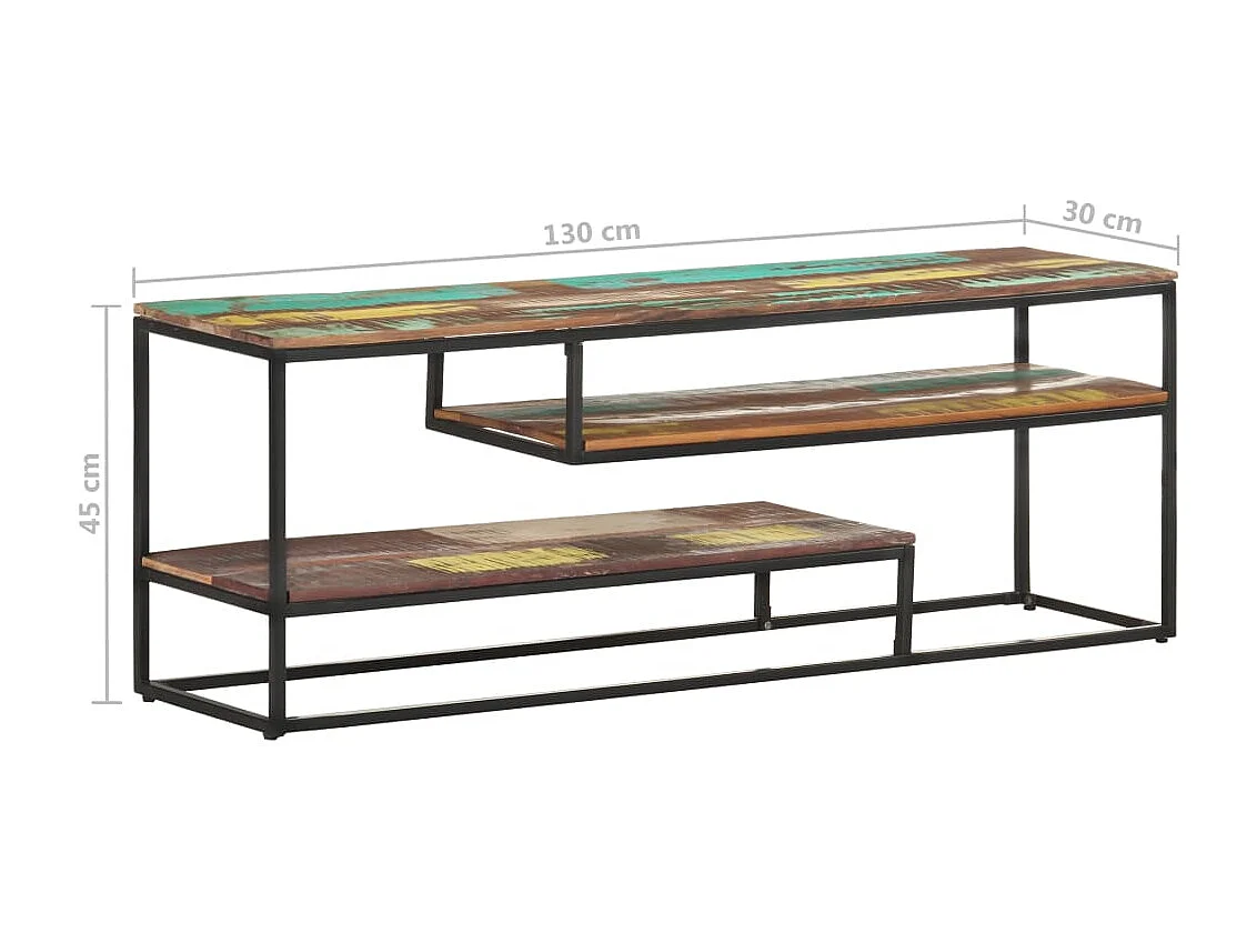 Tv-meubel 130x30x45 cm massief gerecycled hout