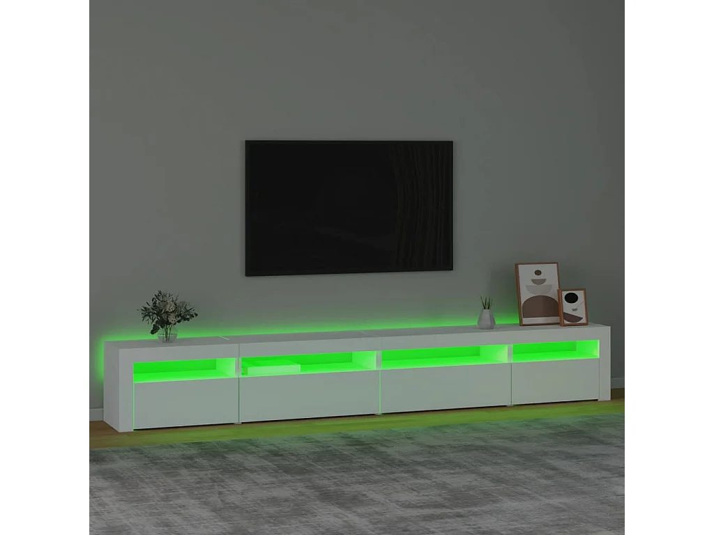 TV-Schrank mit LED-Leuchten Weiß 270x35x40 cm