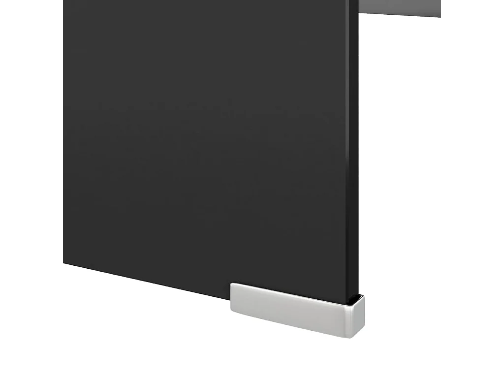 Meuble TV/support pour moniteur 120x30x13 cm verre noir