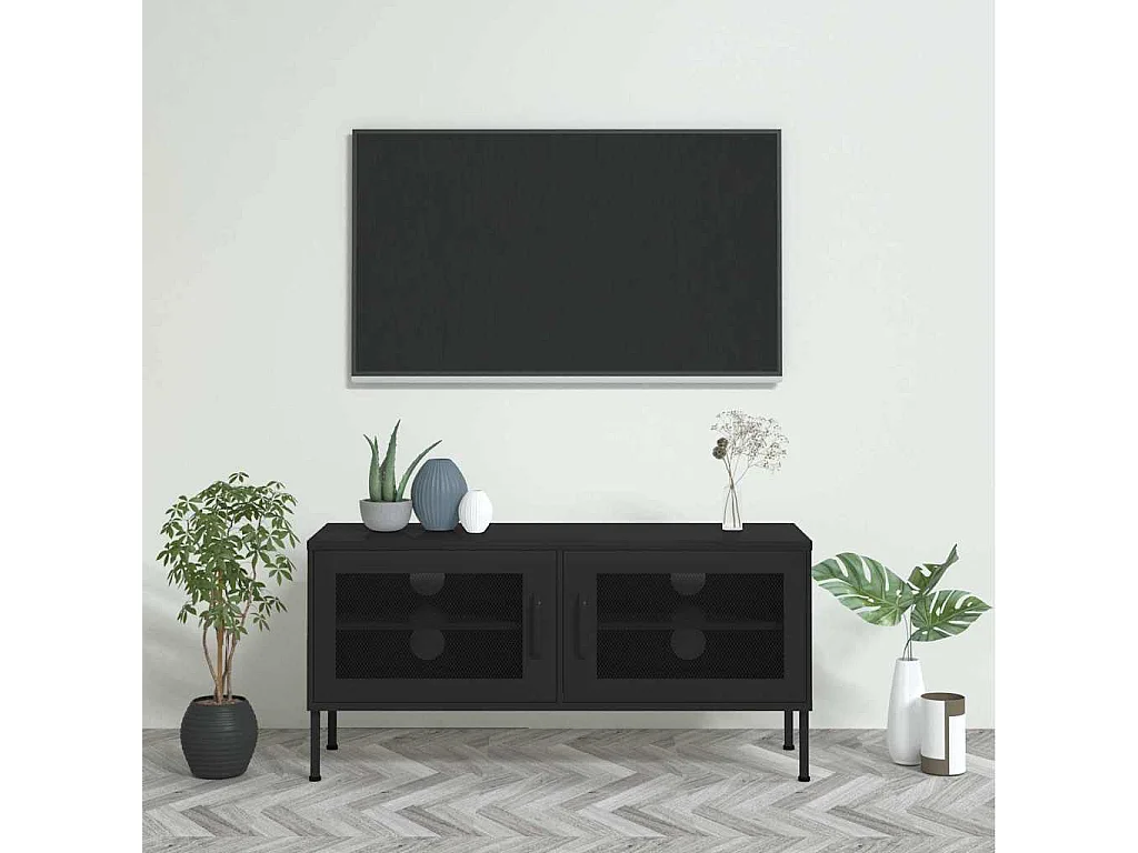 TV-Schrank Schwarz 105x35x50 cm Stahl