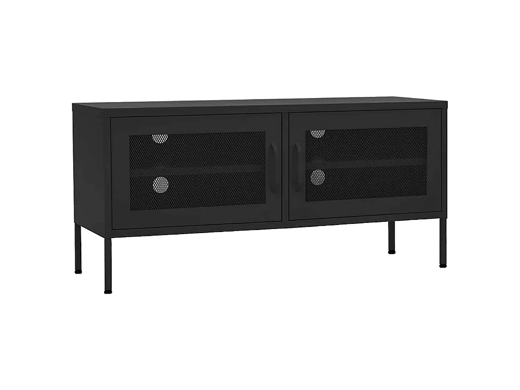 Mobile TV Nero 105x35x50 cm in Acciaio