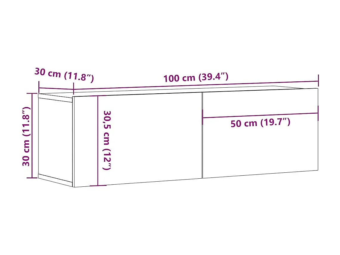 TV-Schrank Sonoma-Eiche 100x30x30 cm Holzwerkstoff