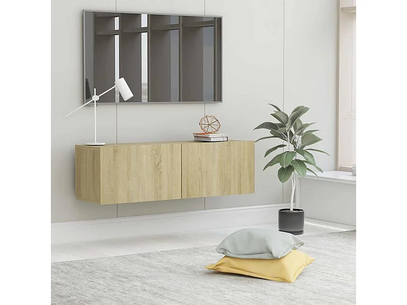 Tv-meubel 100x30x30 cm bewerkt hout sonoma eikenkleurig