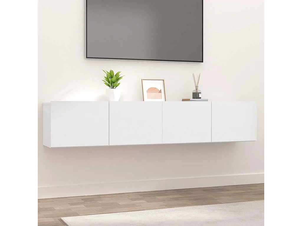 Tv-meubels 2 st 80x30x30 cm bewerkt hout wit