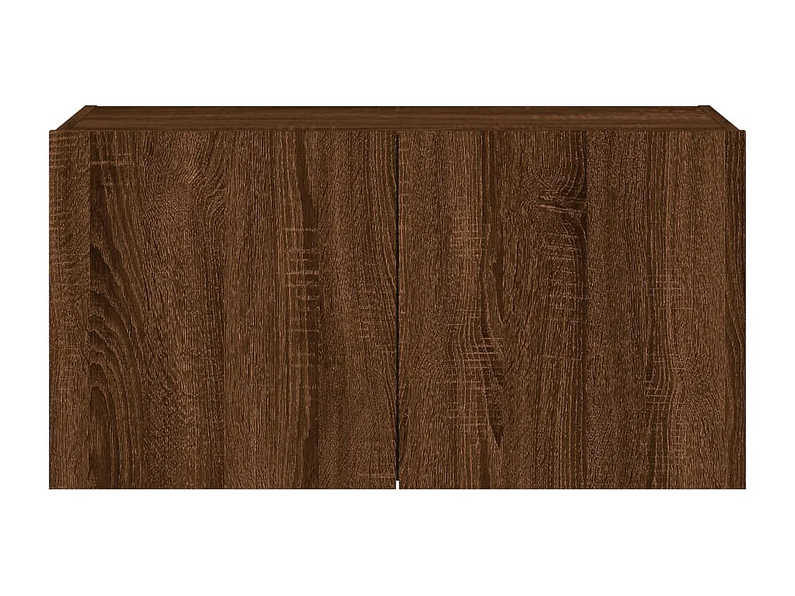 Móvel parede p/ TV c/ luzes LED 80x35x41 cm carvalho castanho