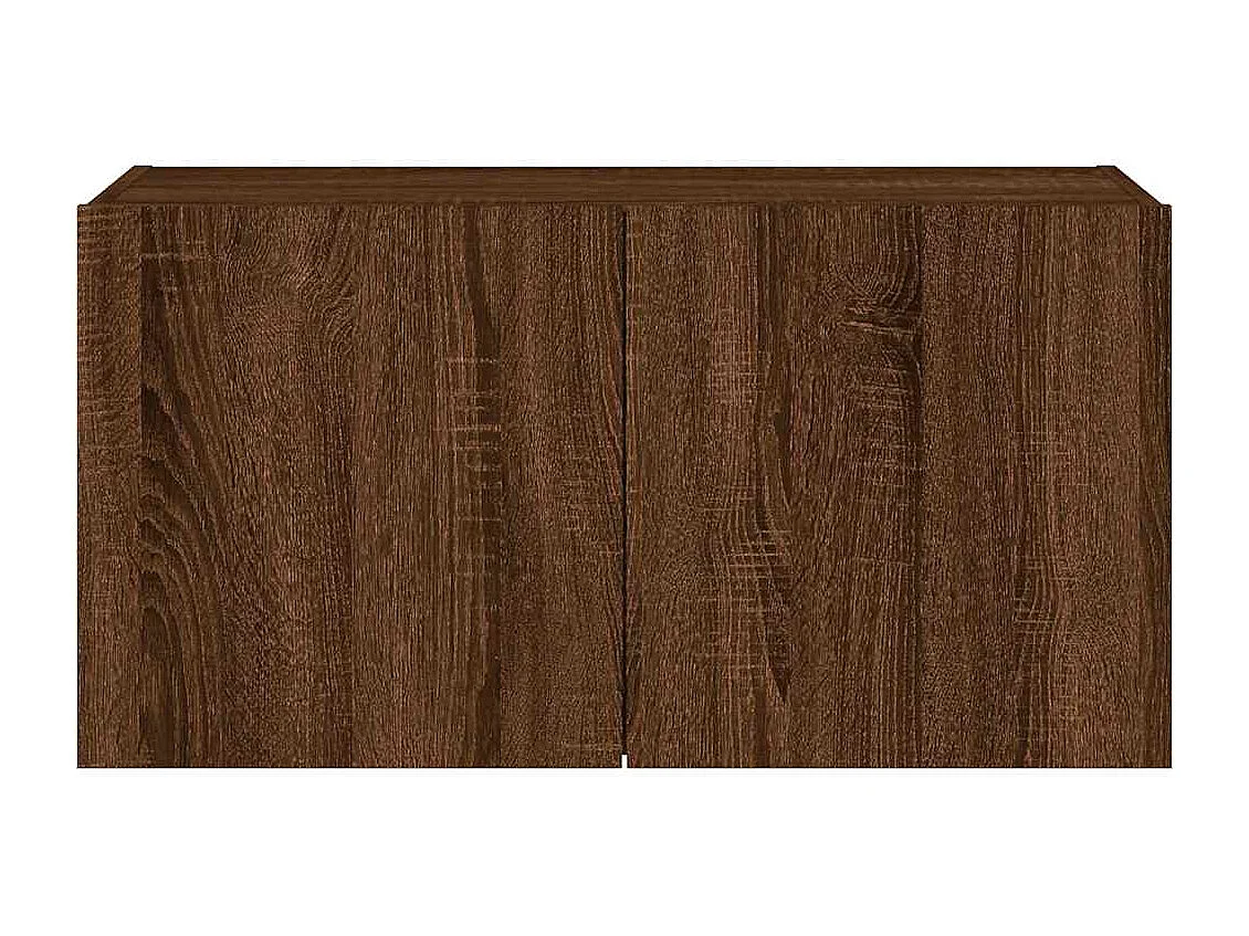 Móvel parede p/ TV c/ luzes LED 80x35x41 cm carvalho castanho