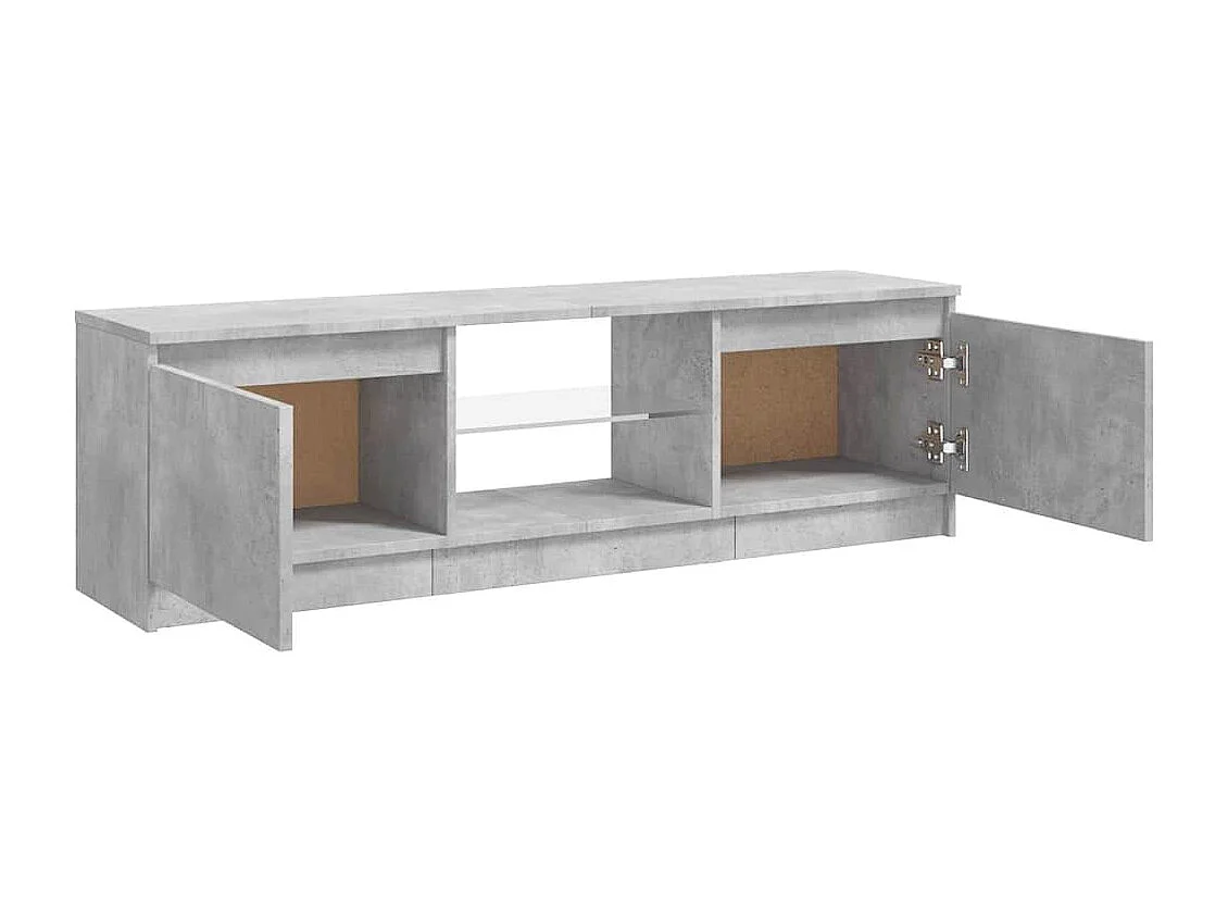 TV-Schrank mit LED-Leuchten Betongrau 120x30x36 cm