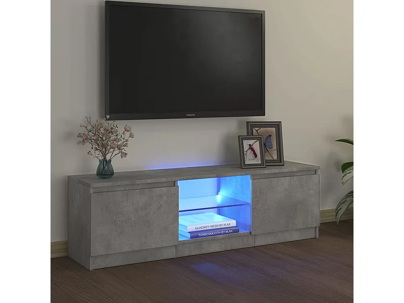 Tv-meubel met LED-verlichting 120x30x36 cm betongrijs