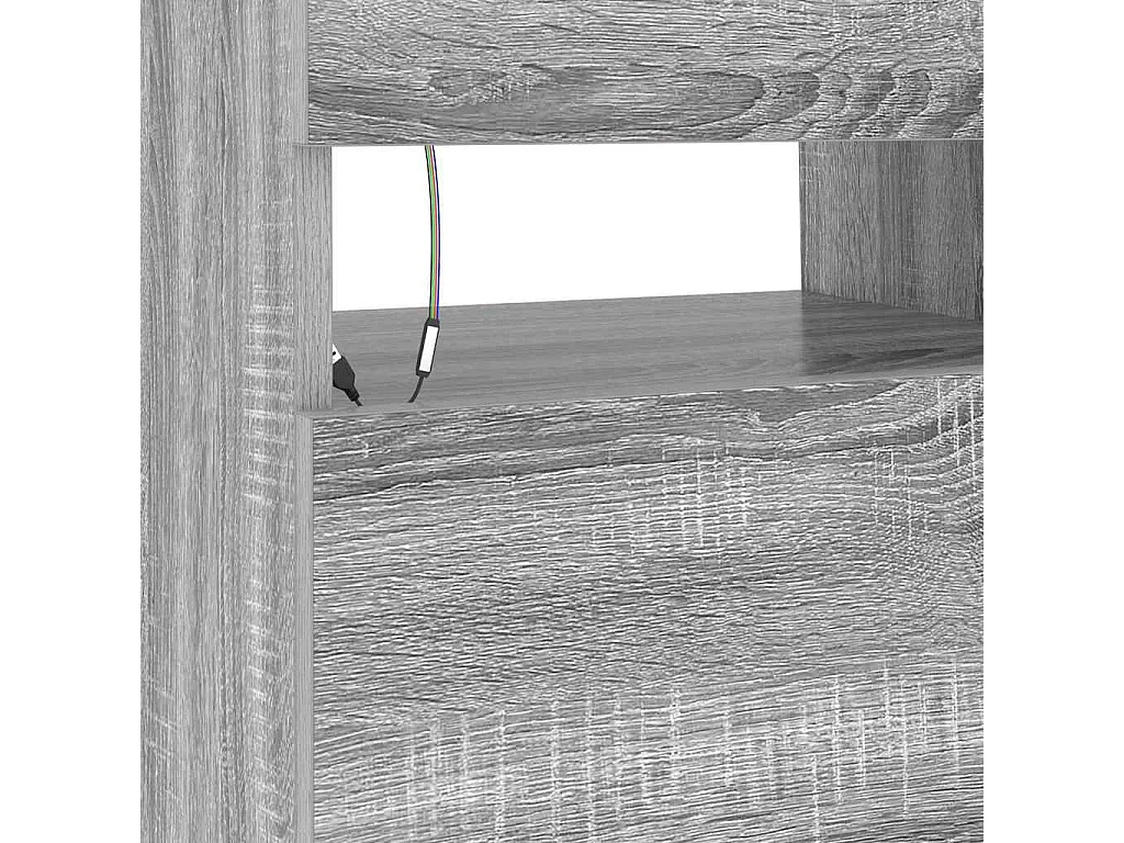 TV-Schrank mit LED-Leuchten Grau Sonoma 90x35x40 cm