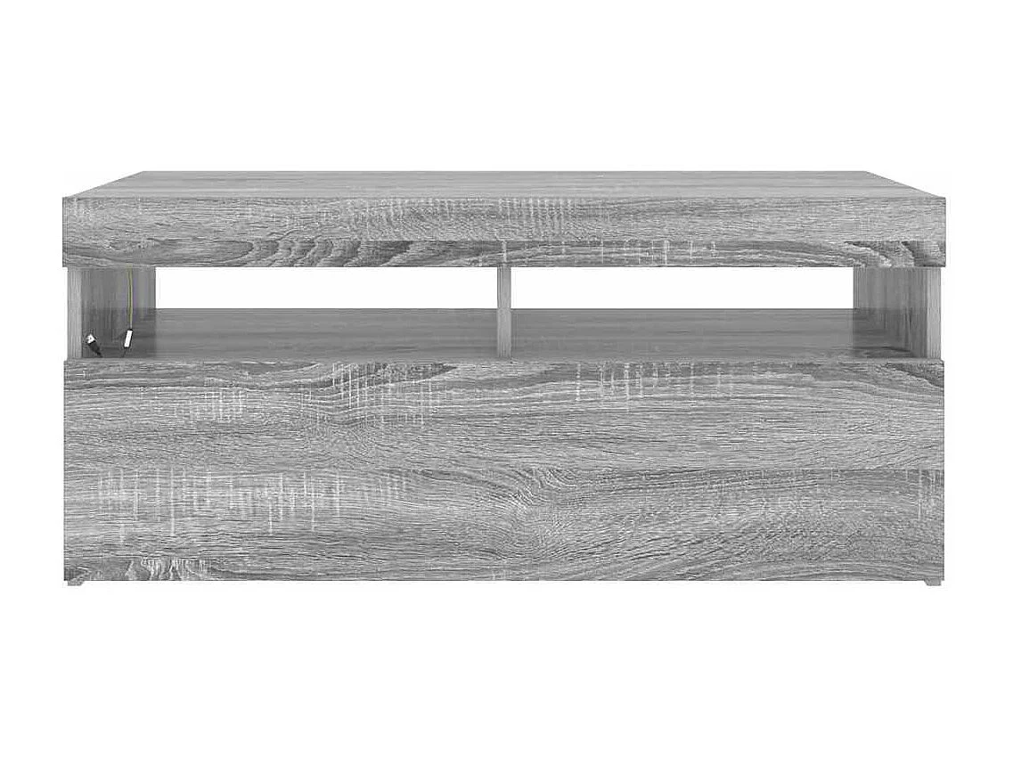 TV-Schrank mit LED-Leuchten Grau Sonoma 90x35x40 cm