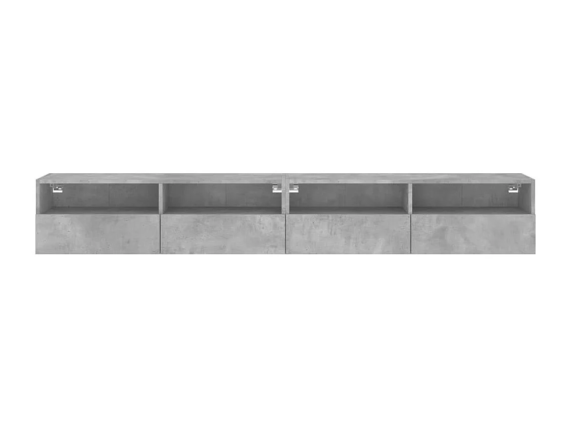Meubles TV muraux 2pcs gris béton 100x30x30cm bois d'ingénierie