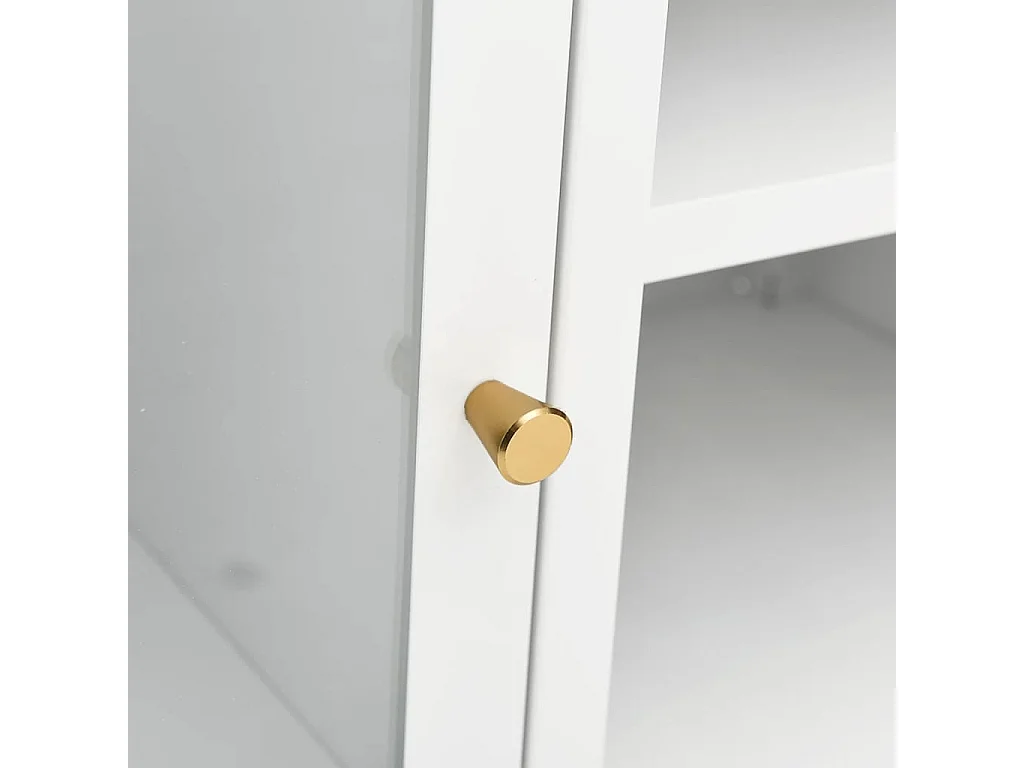 Mueble para el televisor acero y vidrio blanco 105x35x52 cm