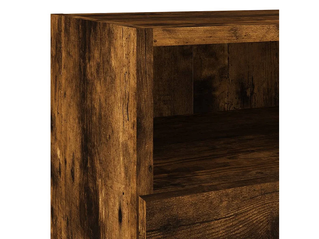 Meuble TV mural chêne fumé 40x30x30 cm bois d'ingénierie