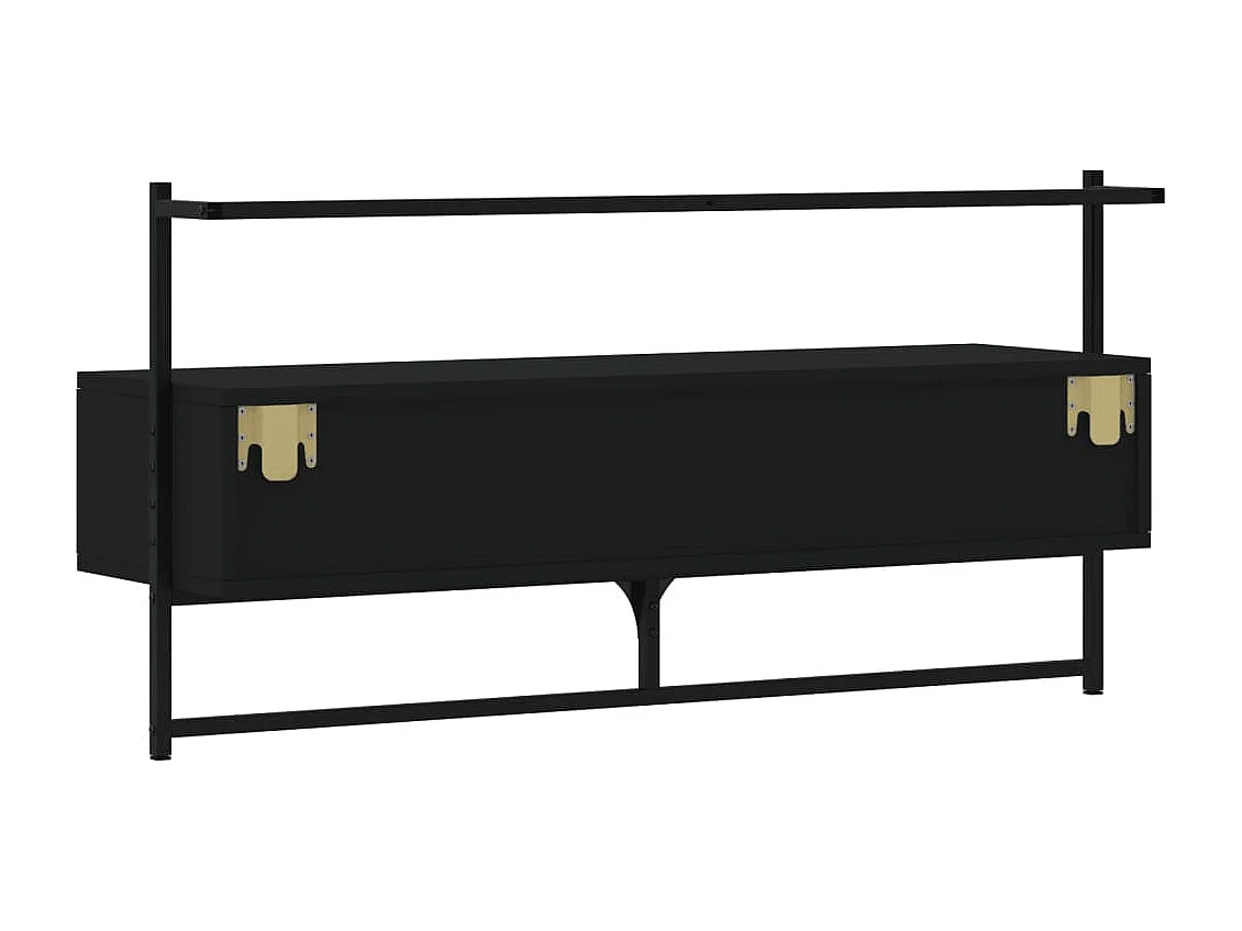 Meuble TV mural noir 100,5x30x51 cm bois d'ingénierie