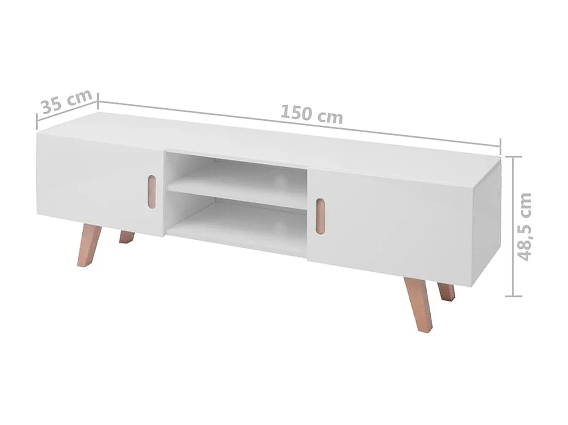 TV-Schrank MDF 150x35x48,5 cm Hochglanz-Weiß