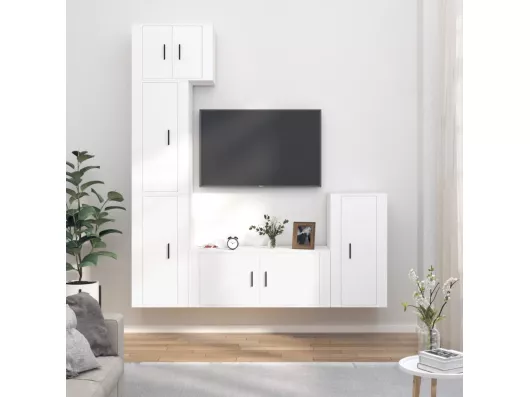 Kauf Unique 5-tlg. TV-Schrank-Set Weiß Holzwerkstoff