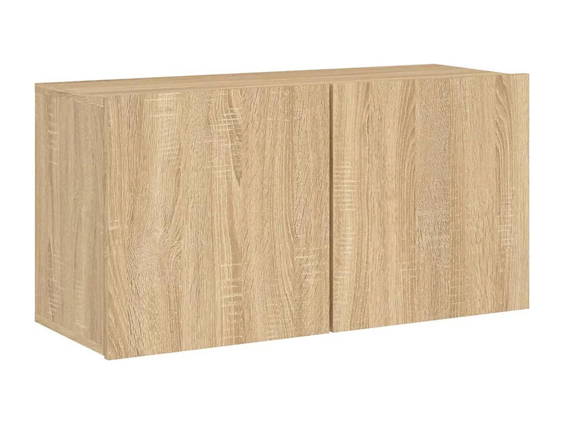 Mobili TV a Muro 5pz Rovere Sonoma in Legno Multistrato