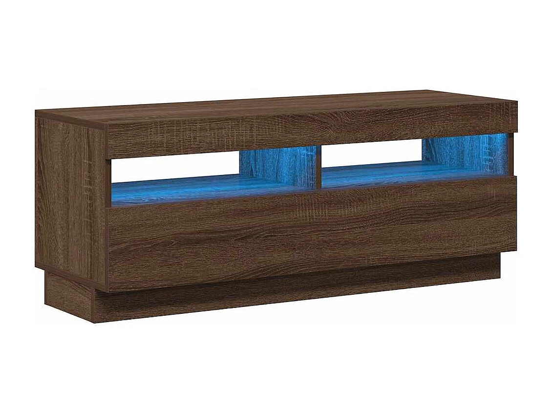 Tv-meubel met LED-verlichting 100x35x40 cm bruin eikenkleur