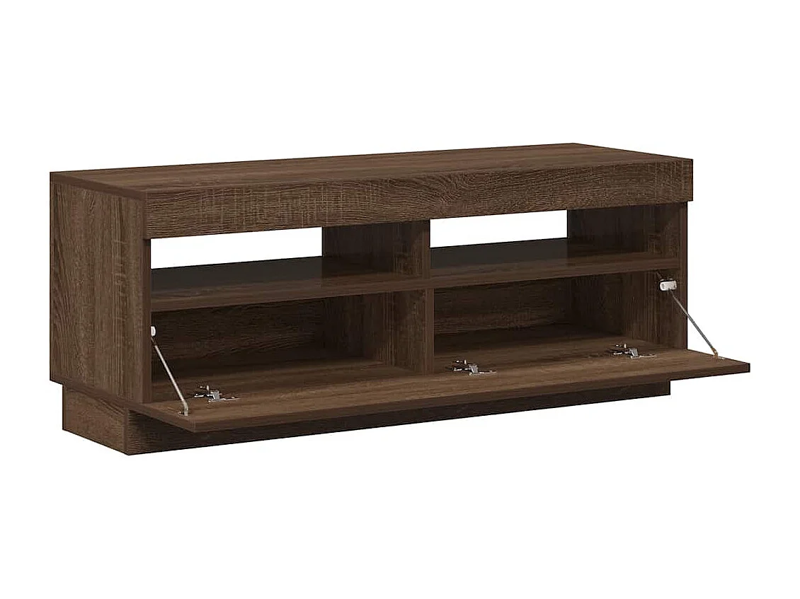 Tv-meubel met LED-verlichting 100x35x40 cm bruin eikenkleur