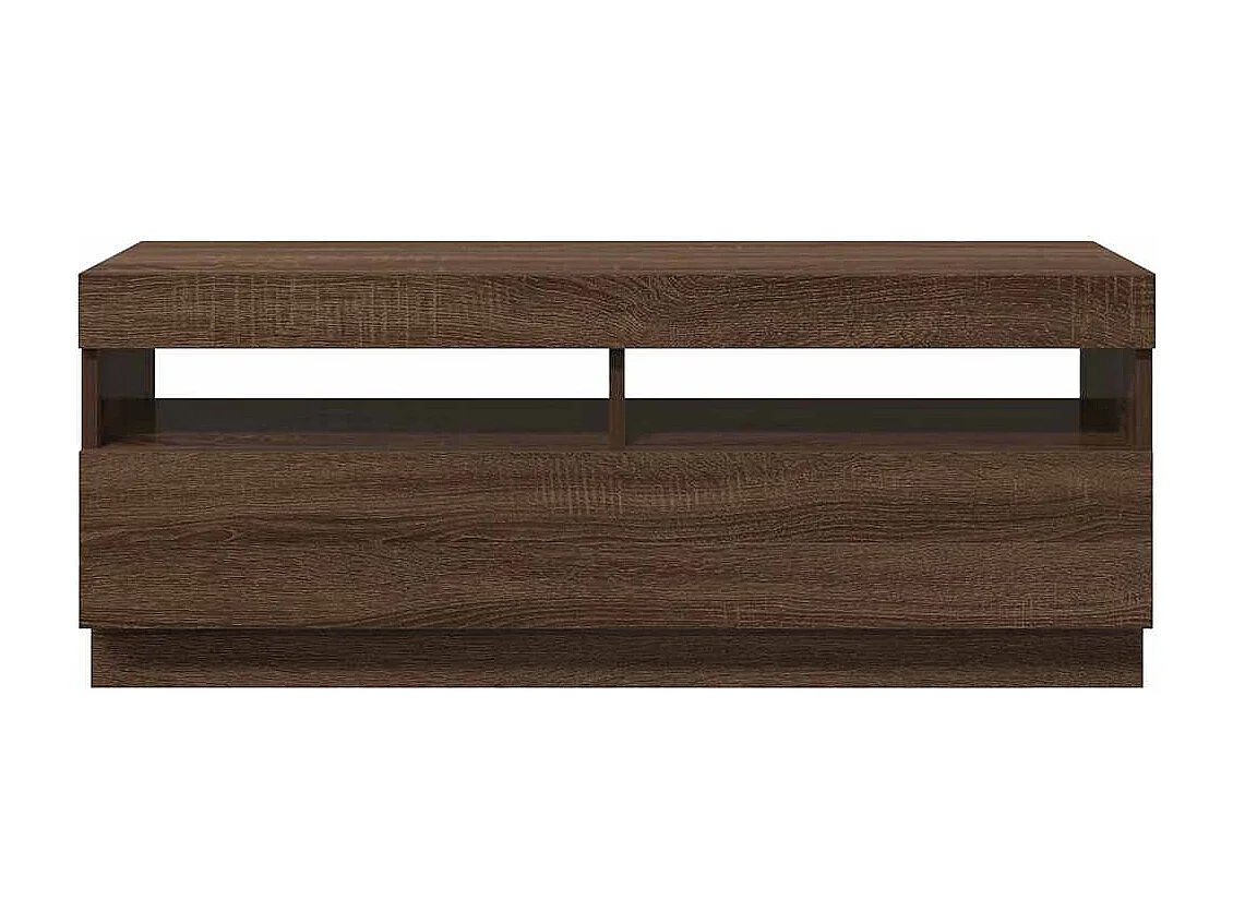 Tv-meubel met LED-verlichting 100x35x40 cm bruin eikenkleur