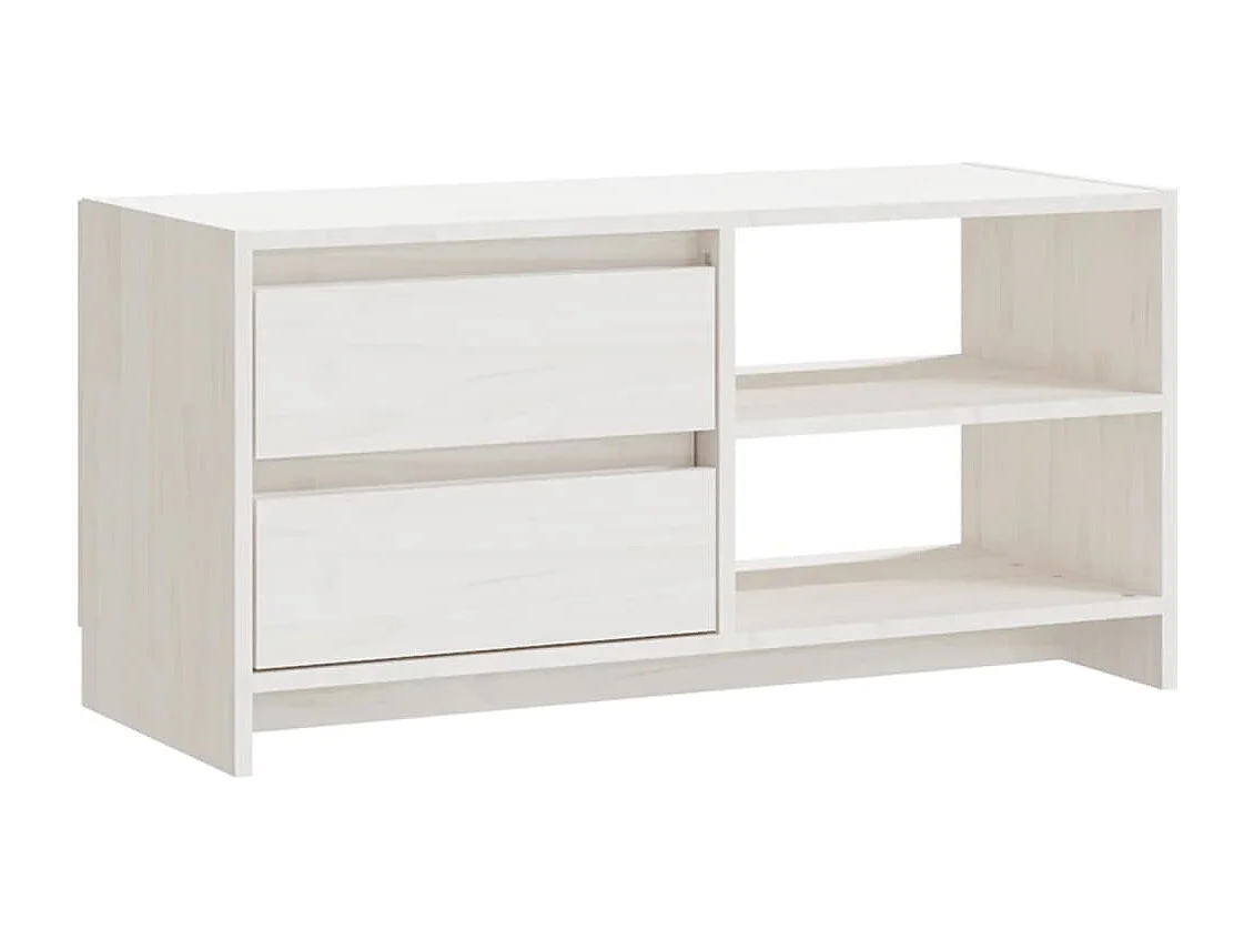 TV-Schrank Weiß 80x31x39 cm Massivholz Kiefer