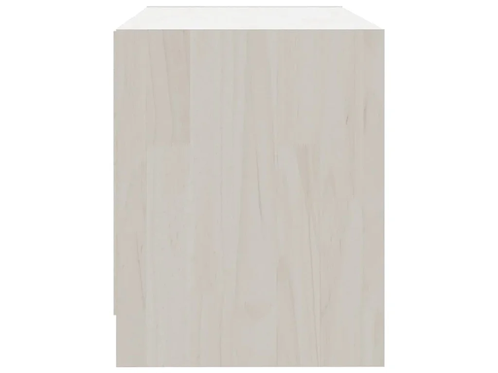 Meuble TV Blanc 80x31x39 cm Bois de pin massif