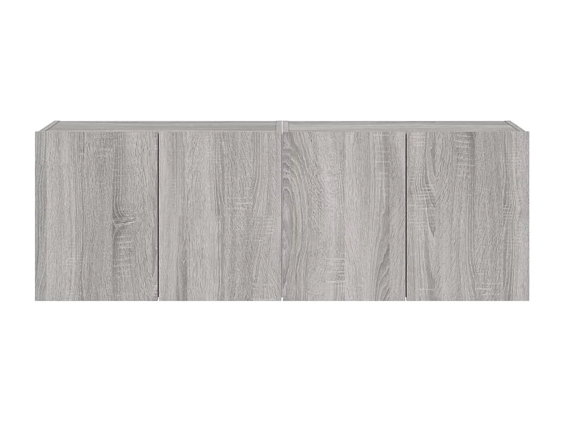 Meubles TV muraux et lumières LED 2pcs sonoma gris 60x35x41 cm