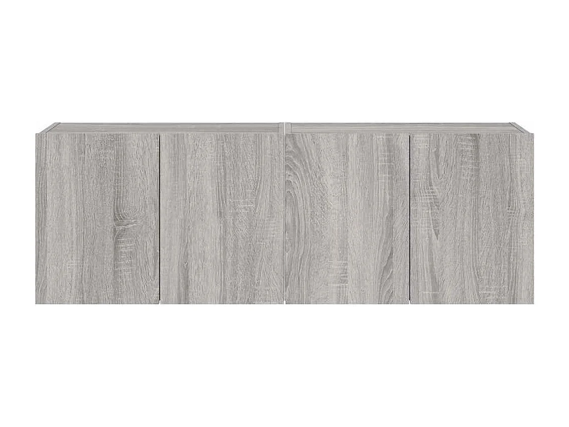 Móveis de parede para TV com luzes LED 2 pcs cinzento sonoma