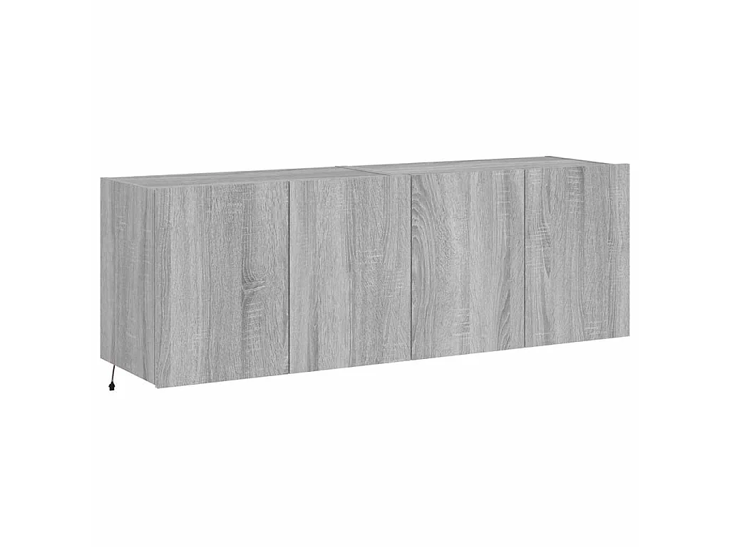 Meubles TV muraux et lumières LED 2pcs sonoma gris 60x35x41 cm