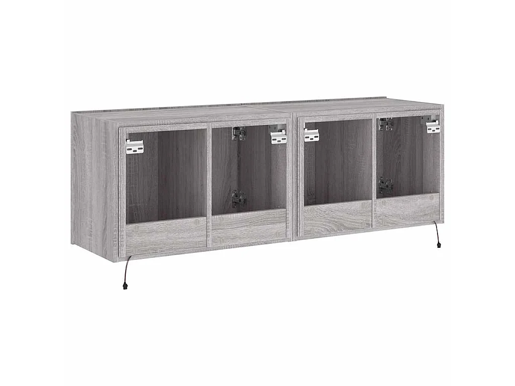 Meubles TV muraux et lumières LED 2pcs sonoma gris 60x35x41 cm