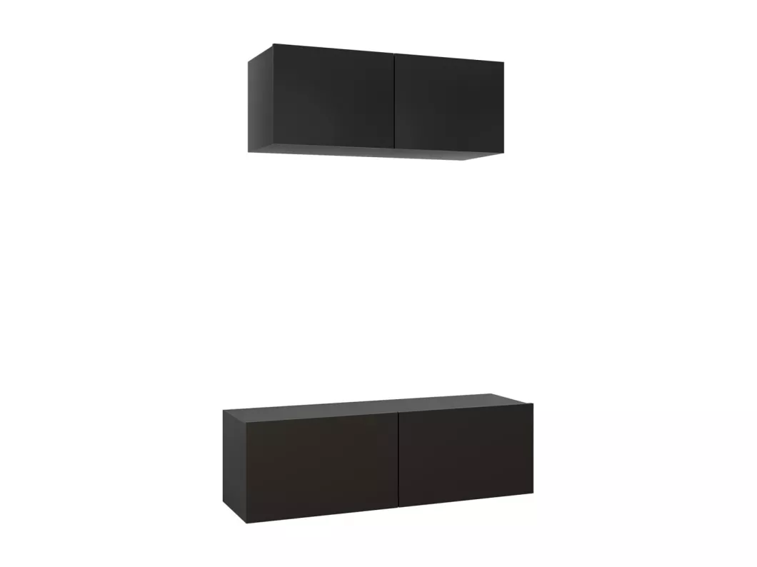 Kauf Unique 2-tlg. TV-Schrank-Set Schwarz Holzwerkstoff