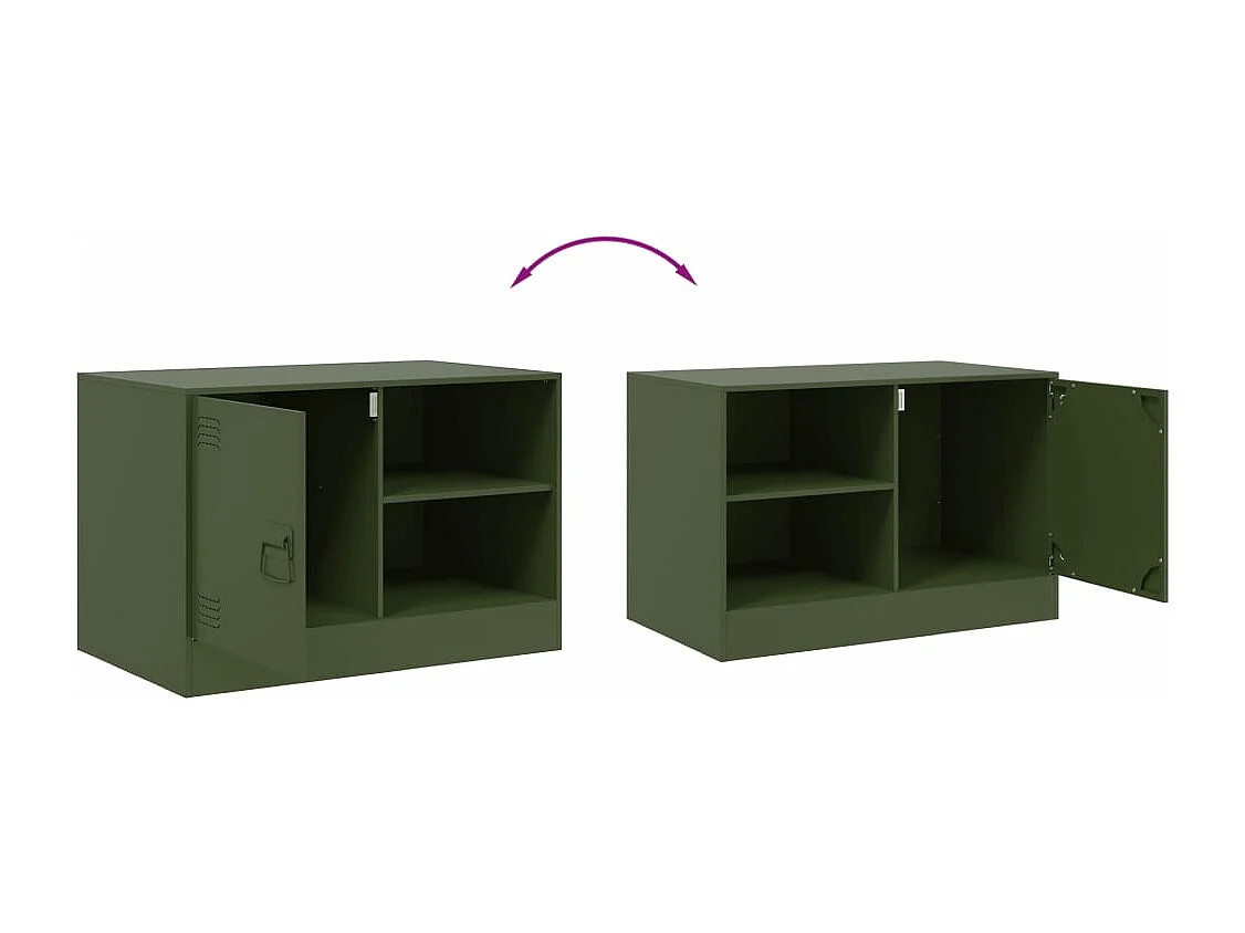 Meubles TV 2 pcs vert olive 67x39x44 cm acier