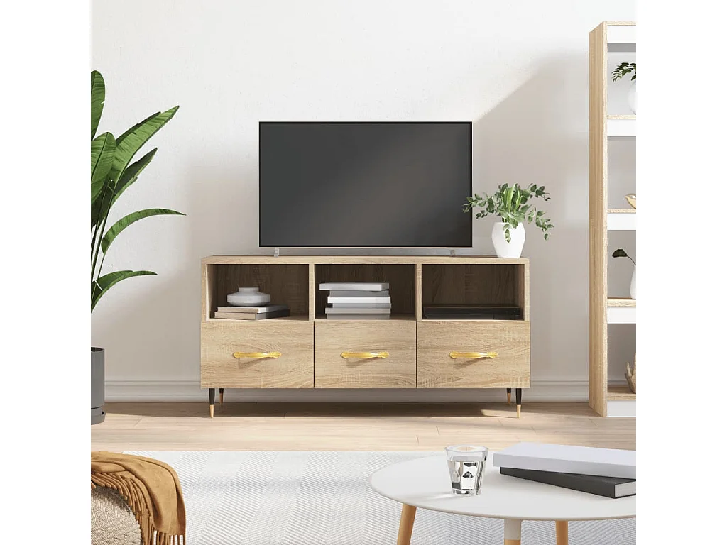 Meuble TV chêne sonoma 102x36x50 cm bois d'ingénierie