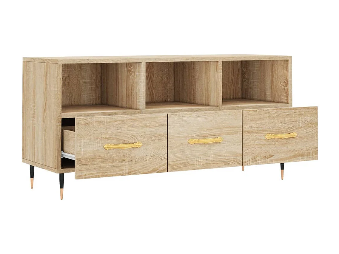 Meuble TV chêne sonoma 102x36x50 cm bois d'ingénierie