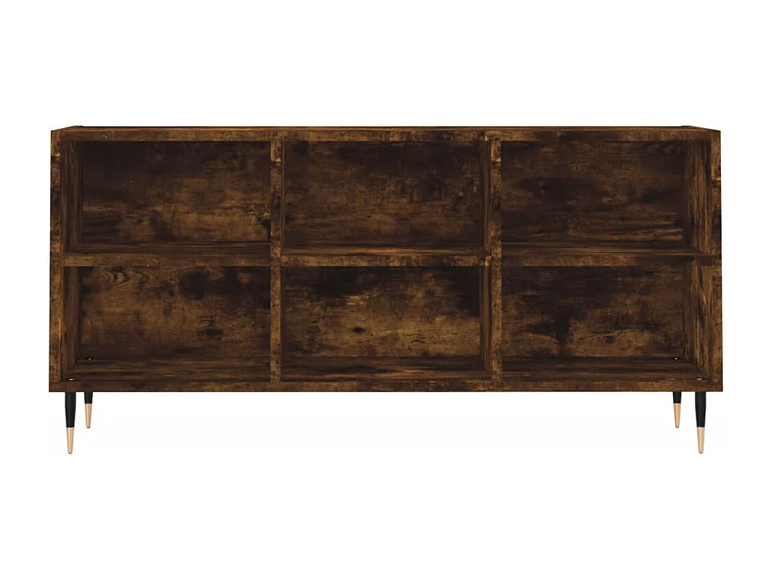 Meuble TV chêne fumé 103,5x30x50 cm bois d'ingénierie