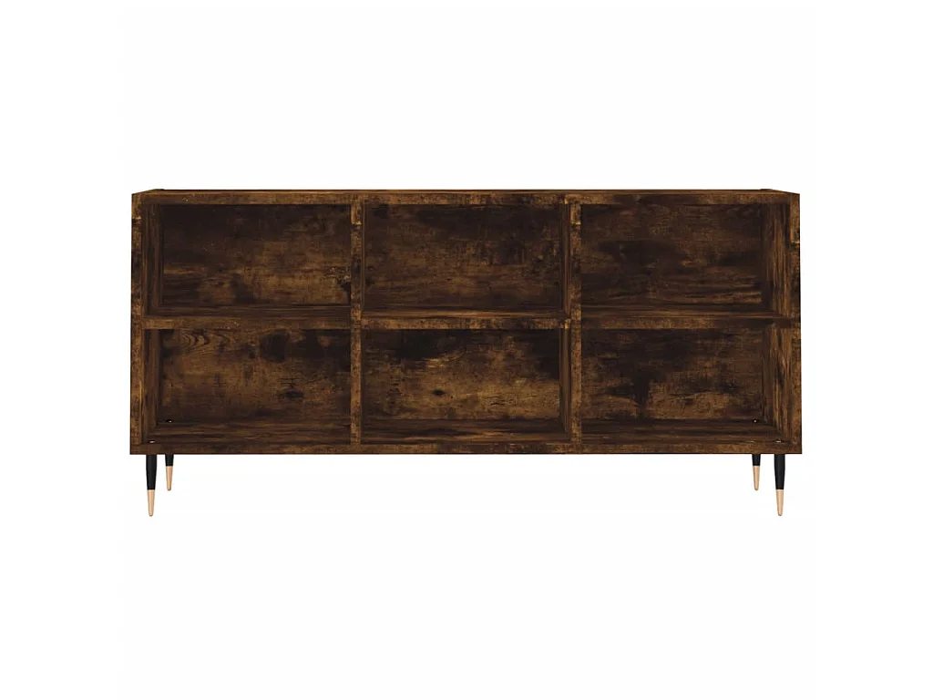 Meuble TV chêne fumé 103,5x30x50 cm bois d'ingénierie