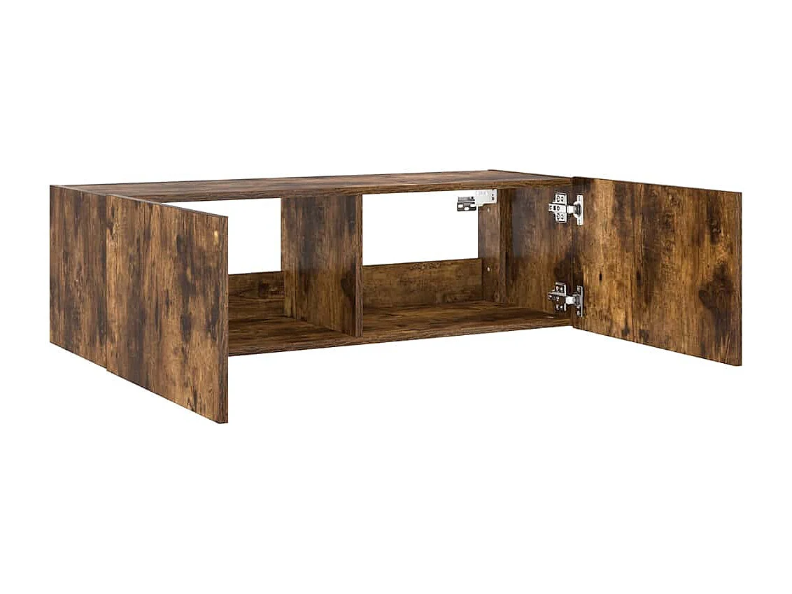 TV-Wandschrank mit LED-Leuchten Räuchereiche 100x35x31 cm