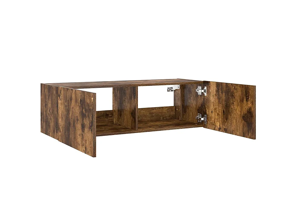 TV-Wandschrank mit LED-Leuchten Räuchereiche 100x35x31 cm