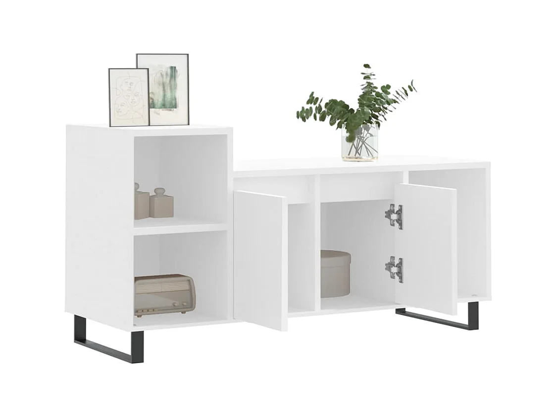 Mobile Porta TV Bianco 100x35x55 cm in Legno Multistrato