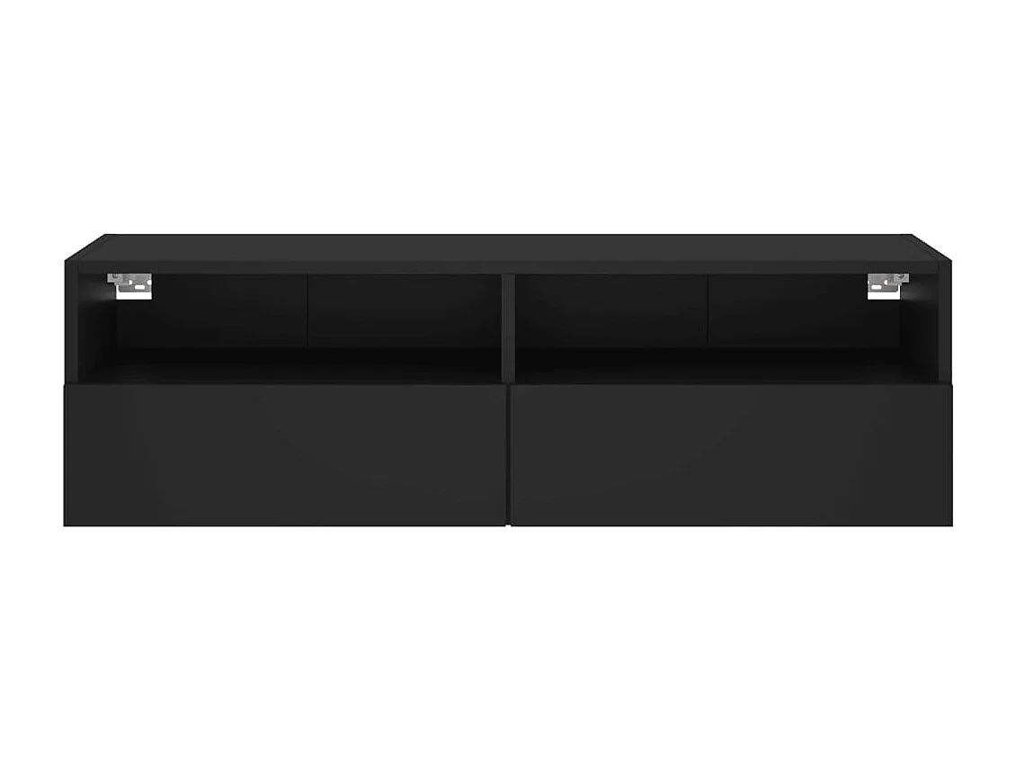 Meuble TV mural noir 100x30x30 cm bois d'ingénierie