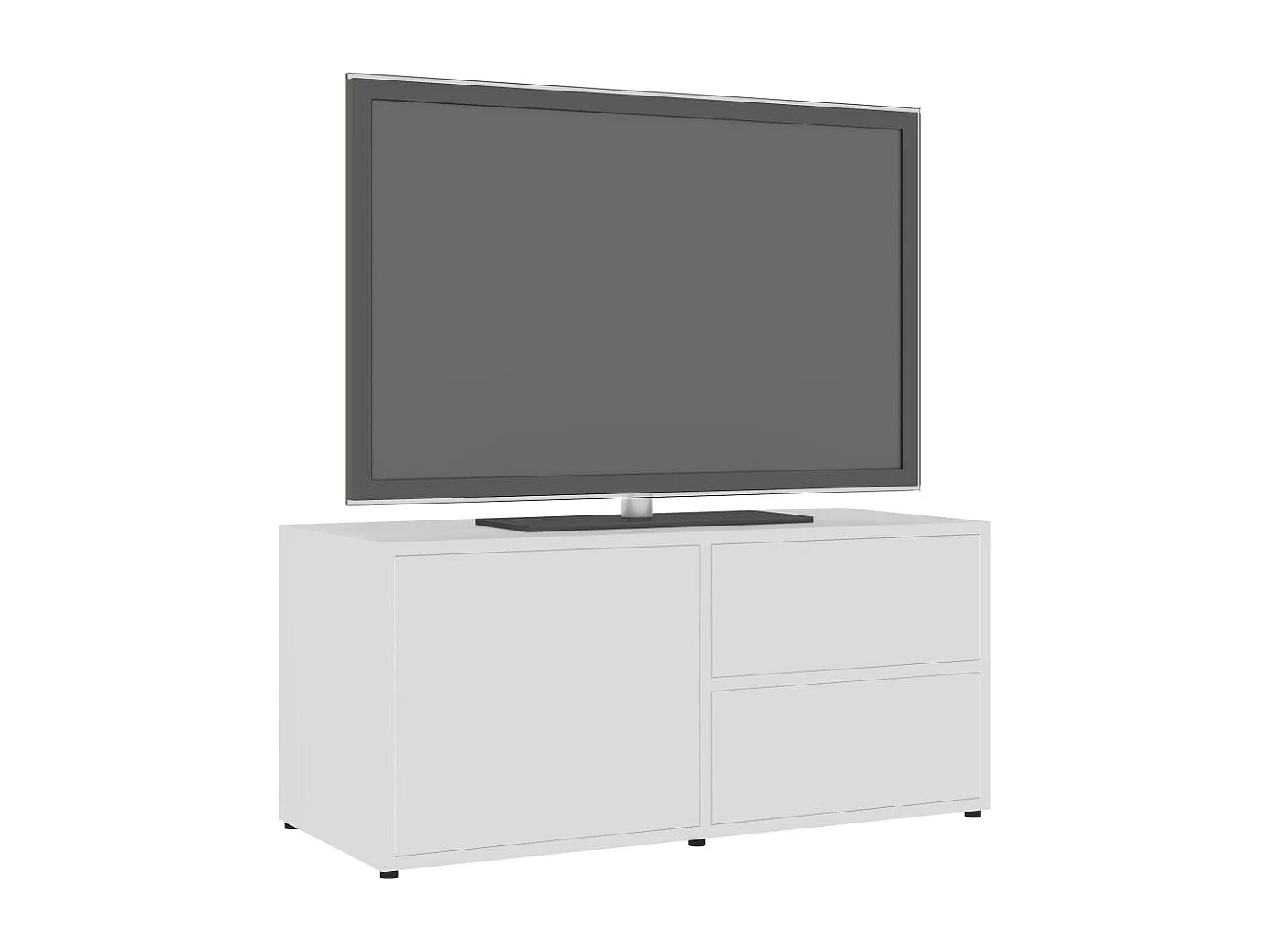 Meuble TV Blanc 80x34x36 cm Bois d'ingénierie